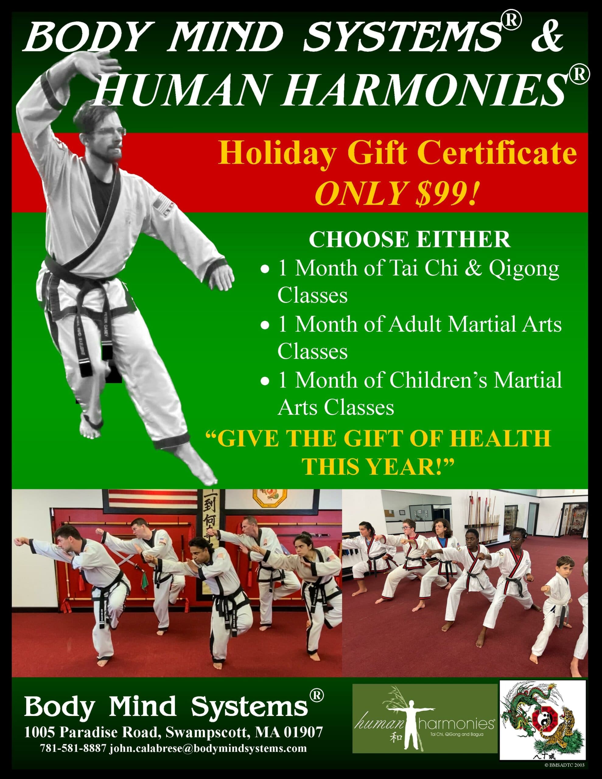 Holiday Gift Certificate $99 / 1 Month of Training!